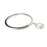 Bracelet jonc gravé "L'AMOUR C'EST COMME LE POKER NO LIMIT " Médaillon Peace -FY Faucogney