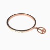 Bracelet jonc gravé "L'AMOUR C'EST COMME LE POKER NO LIMIT " Médaillon Peace -FY Faucogney