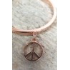 Bracelet jonc gravé "L'AMOUR C'EST COMME LE POKER NO LIMIT " Médaillon Peace -FY Faucogney