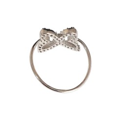 Bague Papillon Argent 925 Sertie de Zirconiums Blancs