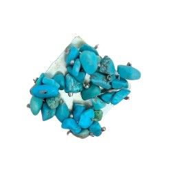 Bague fantaisie ajustable à pierres turquoise