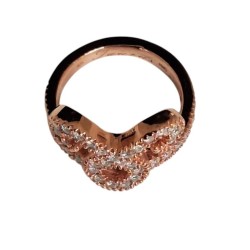 BAGUE KMO « TAURUS » EN ARGENT 925 ROSE ET POUSSIÈRE DE DIAMANT