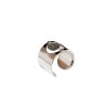 Bague large en métal argenté et pierre en suspension - Bijoux Brin d'Amour