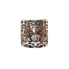 Bague large en métal argenté à reflets cuivrés - Brin d'Amour