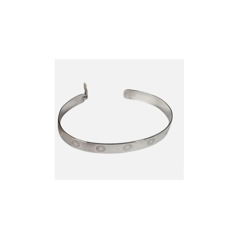 Bracelet jonc argenté "Soleils" - Bijoux Ley Nat