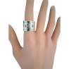 Bague jonc en métal argenté à reflets cuivrés - Brin d'Amour
