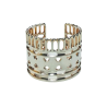 Bague jonc en métal argenté au design ajouré  - Brin d'Amour