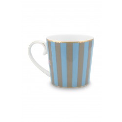 Grand mug à rayures bleu/kaki Pip Studio love birds