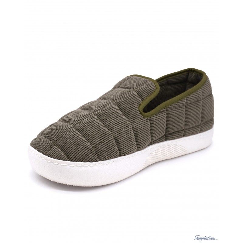 Chausson Igloo velours Kaki