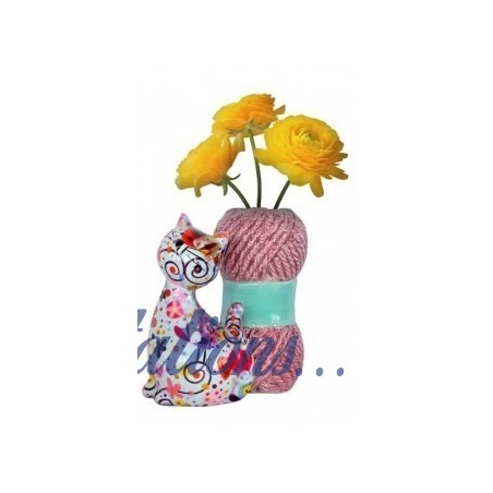 Vase le chat bleu caramel Pomme Pidou