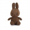 Peluche Miffy Lapin en velours côtelé marron