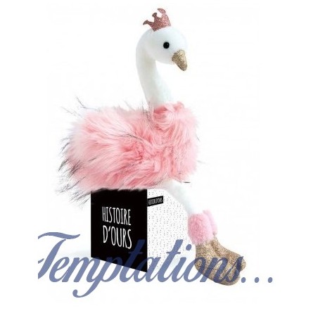 Peluche Cygne rose - Histoire d’ours 45 cm