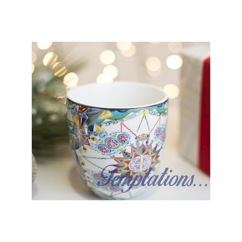 Mug Cosy Xmas silver Baci Milano