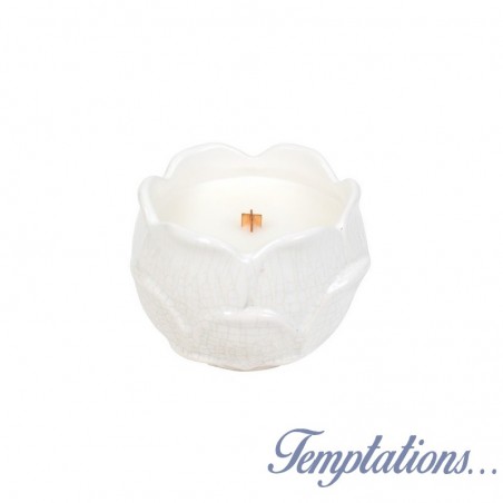 Bougie woodwick magnolia céramique fleur