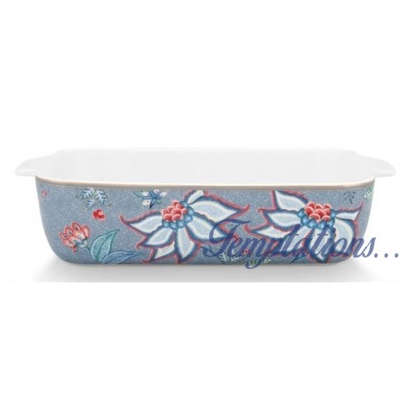 Plat de cuisson rectangulaire Flower Festival bleu clair-Pip Studio