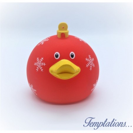 Canard en caoutchouc Boule de Noël rouge