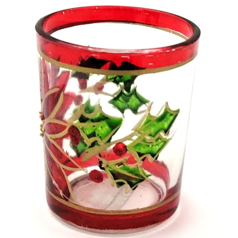 Photophore de noël feuilles de houx