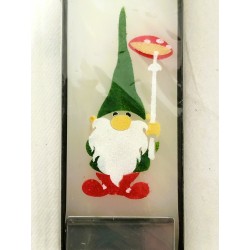 Bougie plate lutin noel -...