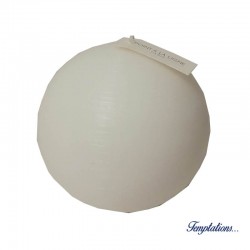 Bougie boule 10cm soie Blanc