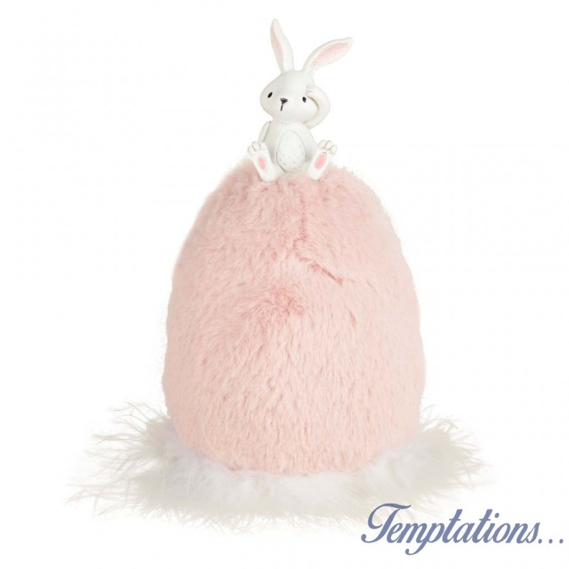 Oeuf fluffy rose en peluche